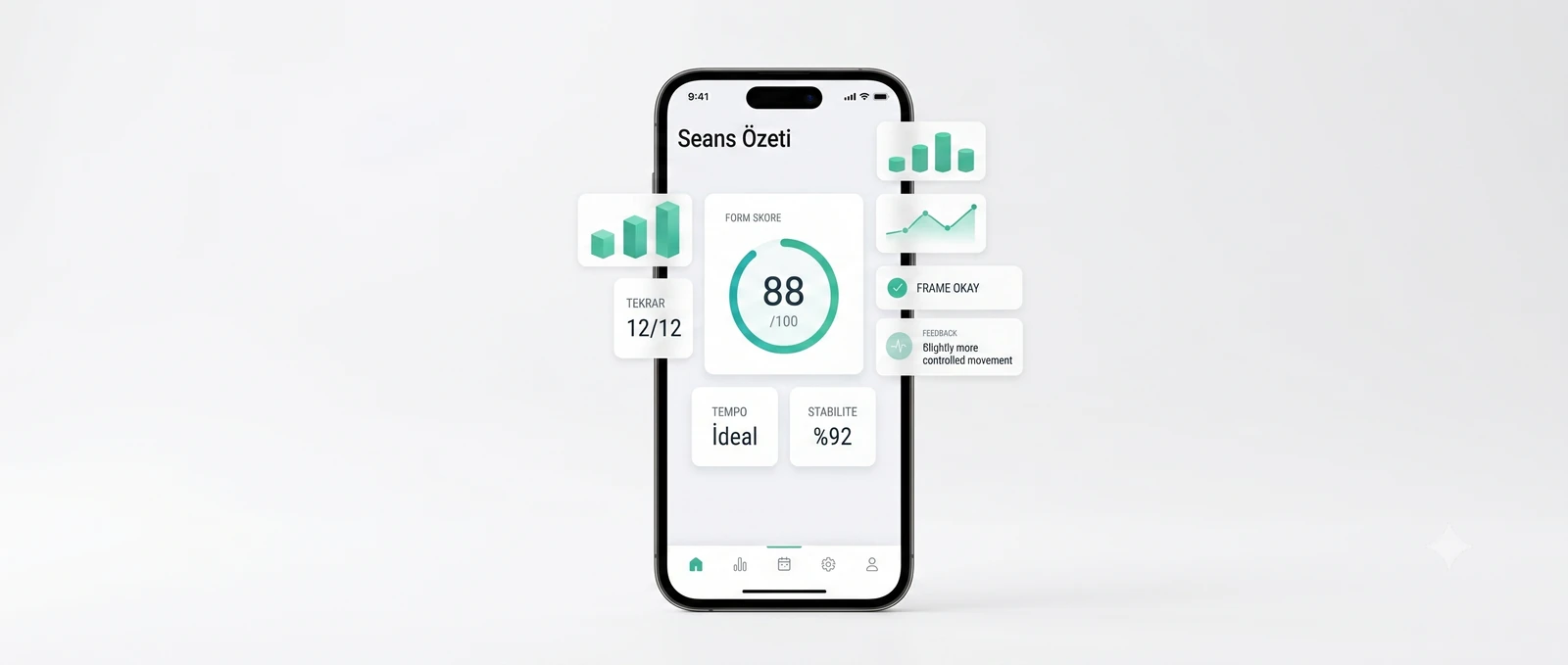 SafeStep AI seans özeti ve form skoru ekranı